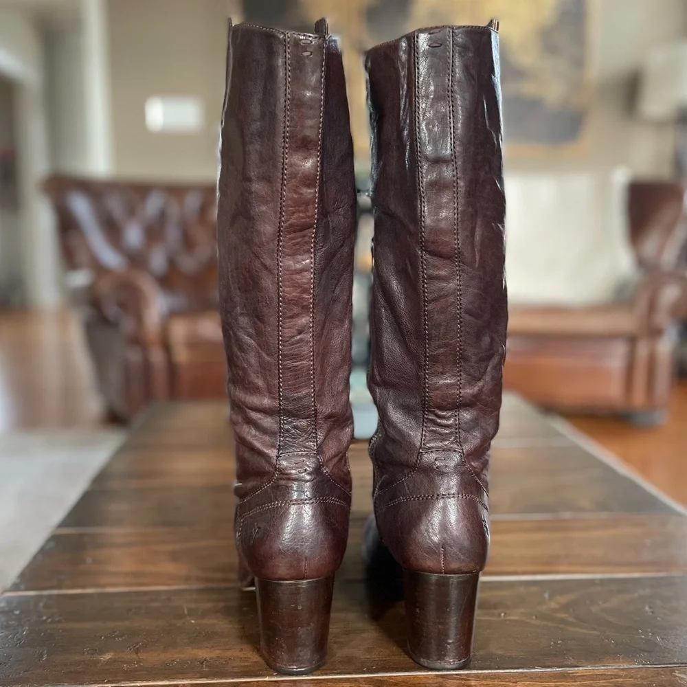 Frye Carson Mid Heel Tab Pull On Boots - Picture 3 of 7